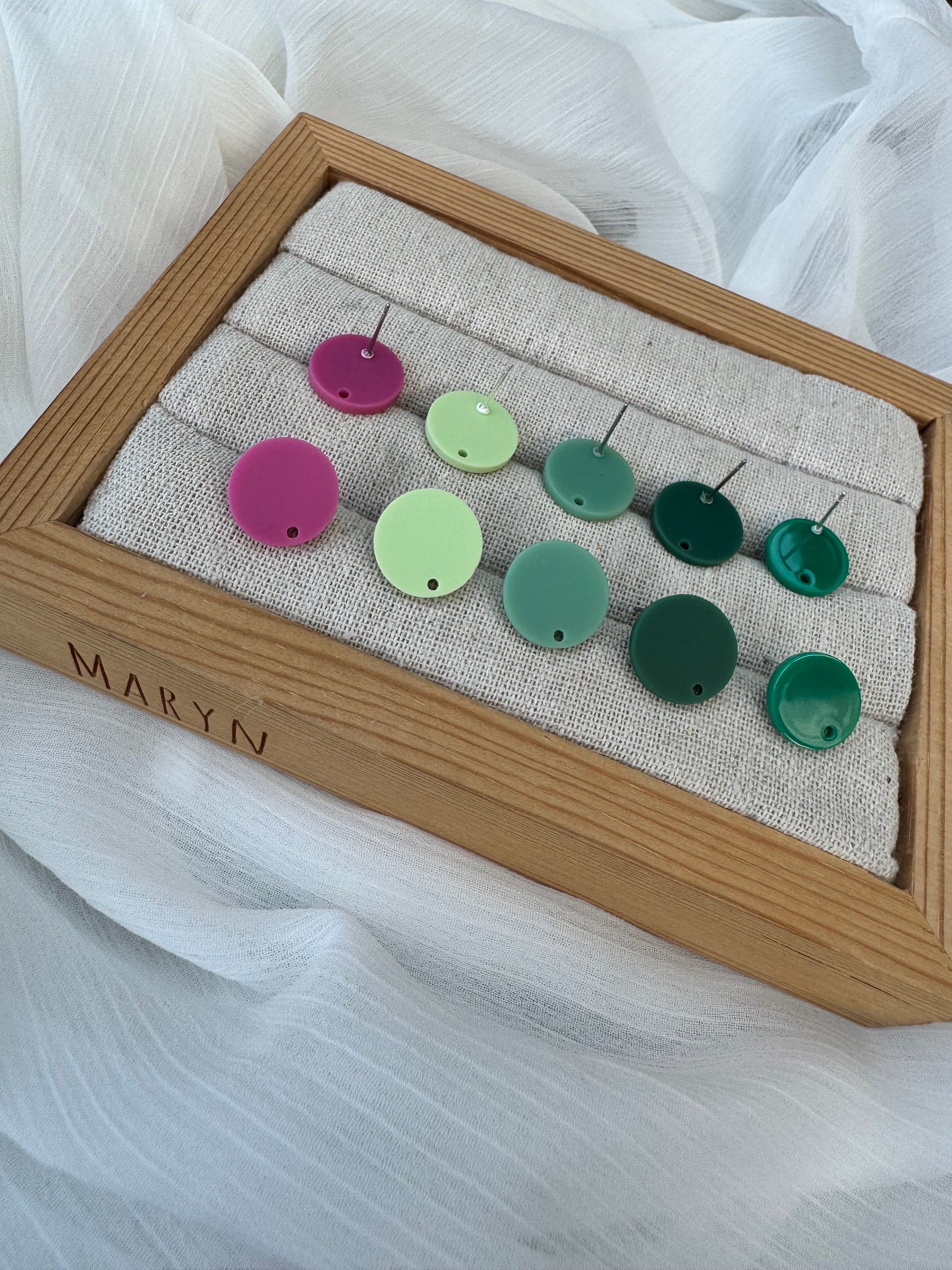 Oorbeltopper acryl rond colors