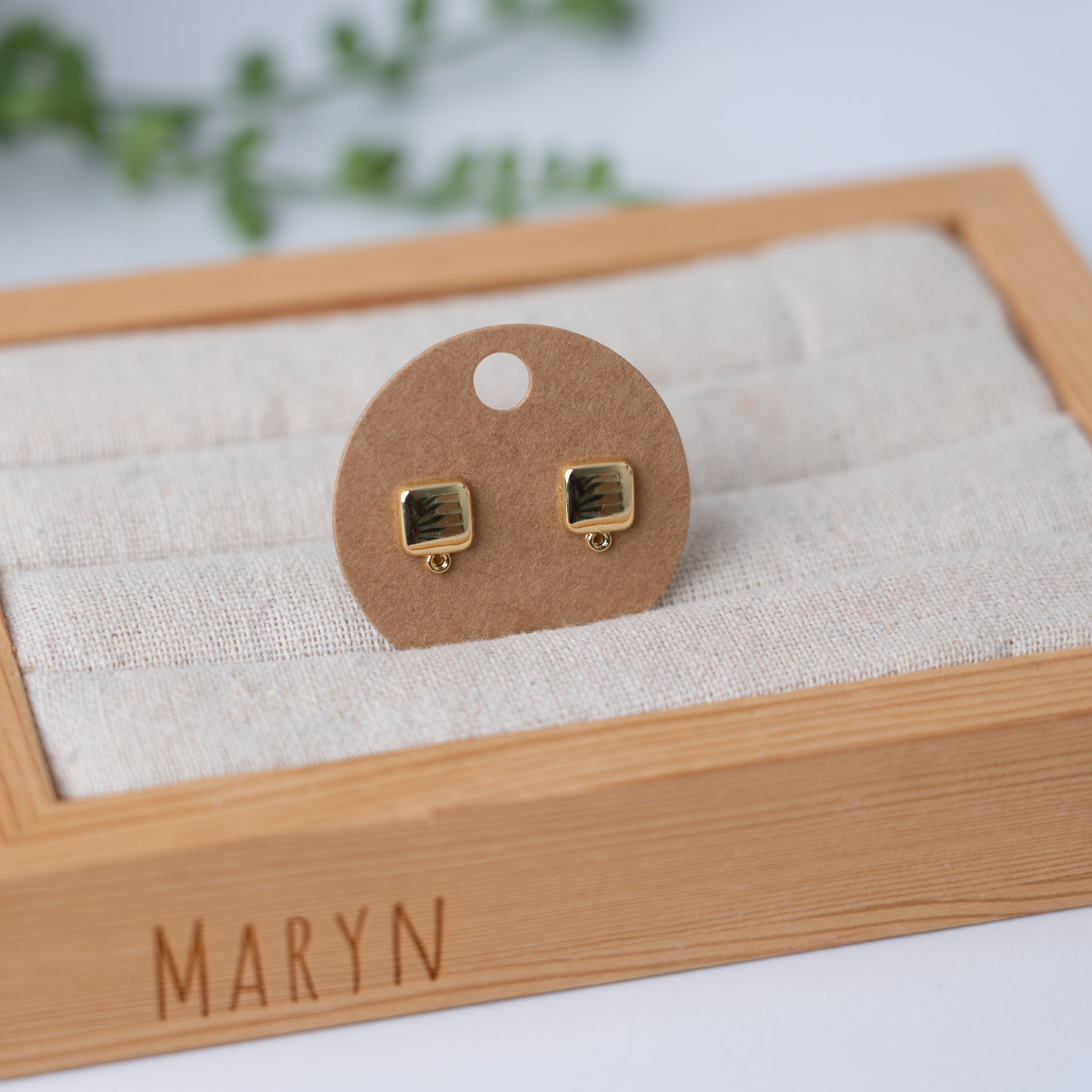 Full square (silver/gold) oorbeltopper