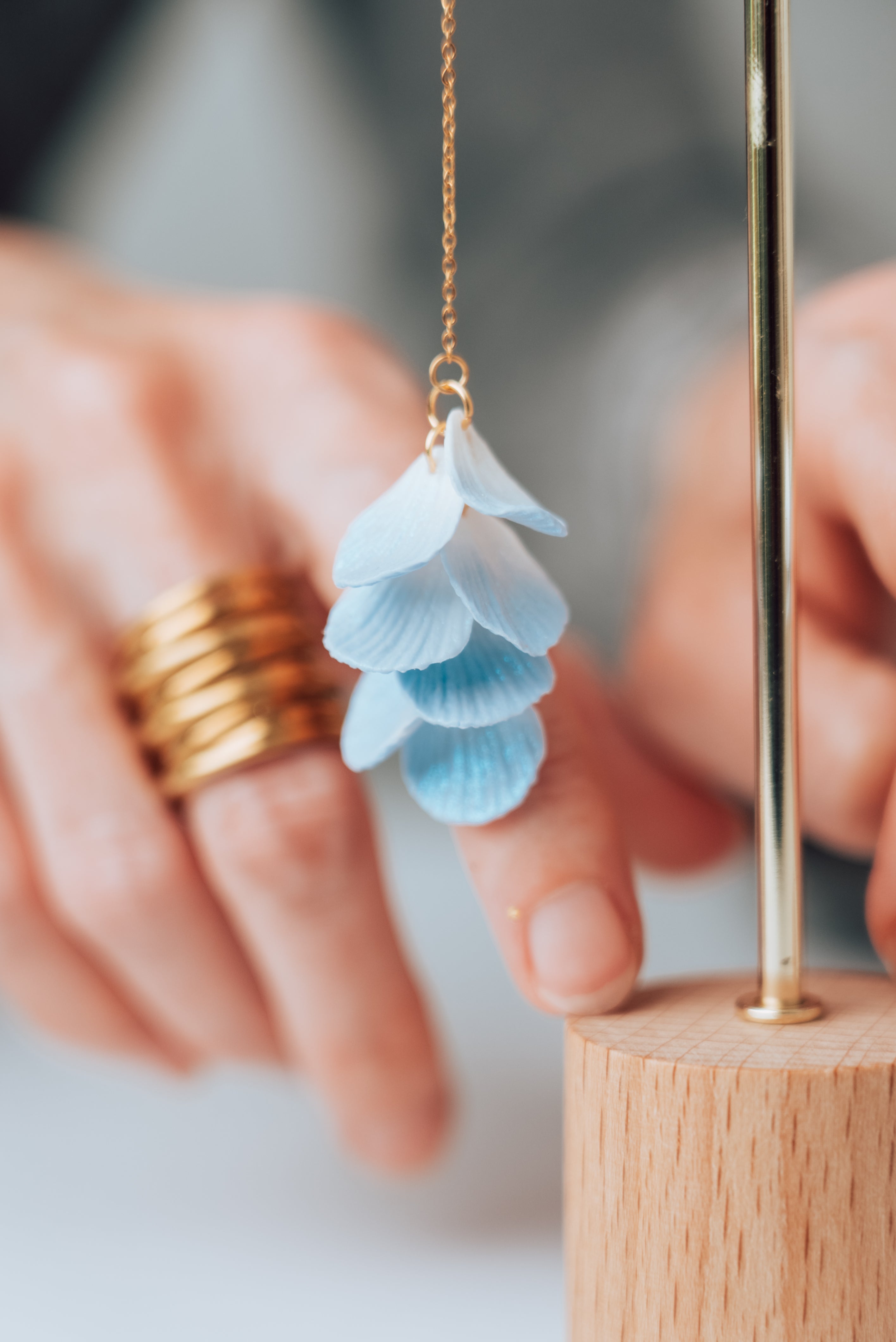 Boucle d'oreille à tirette (or/argent rose) boucle d'oreille