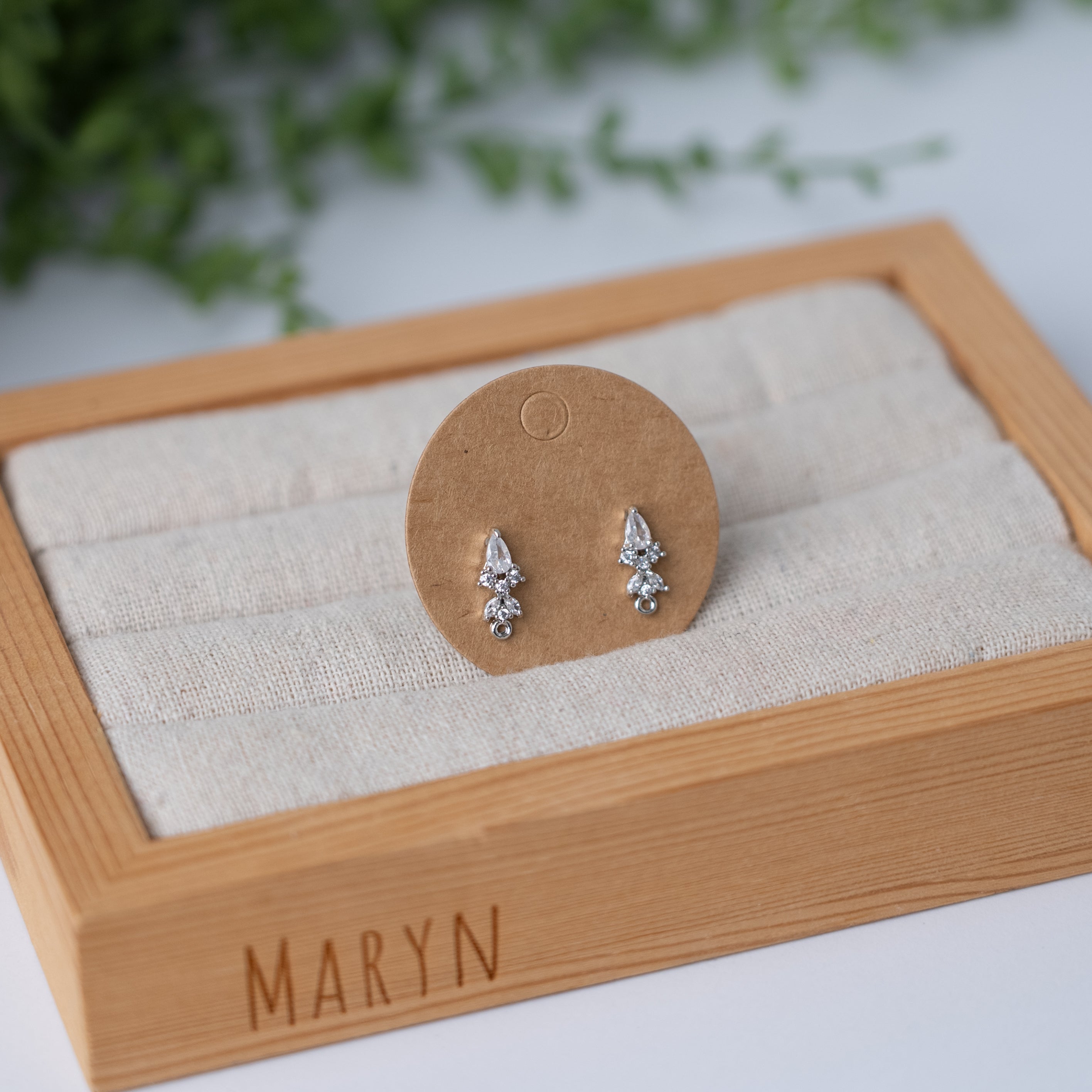 Oorbeltopper zirkonia Castle (per paar)