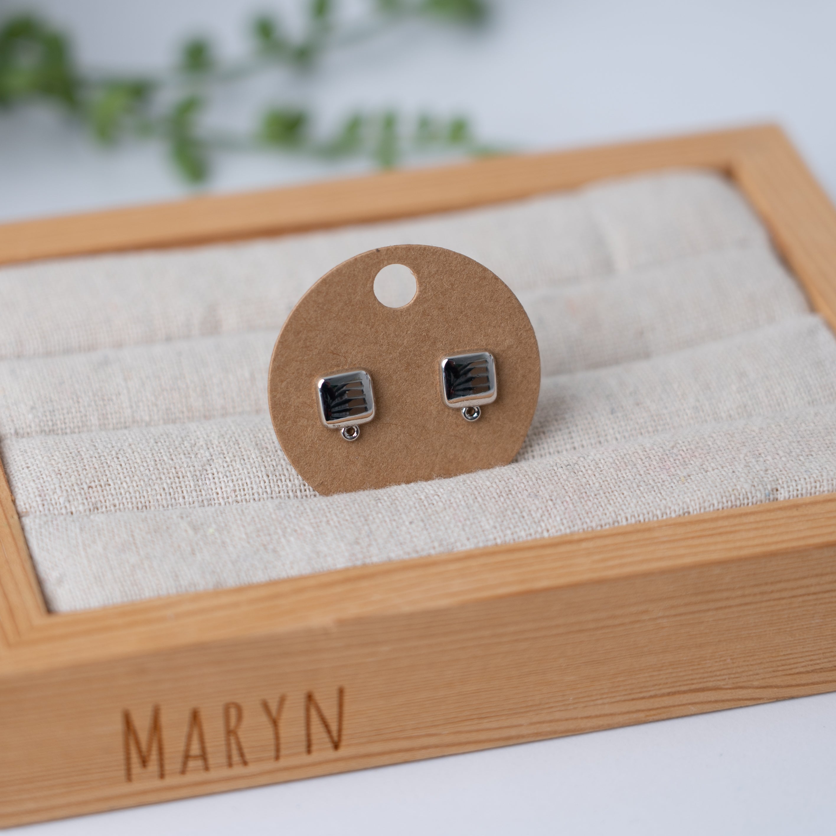 Full square (silver/gold) oorbeltopper