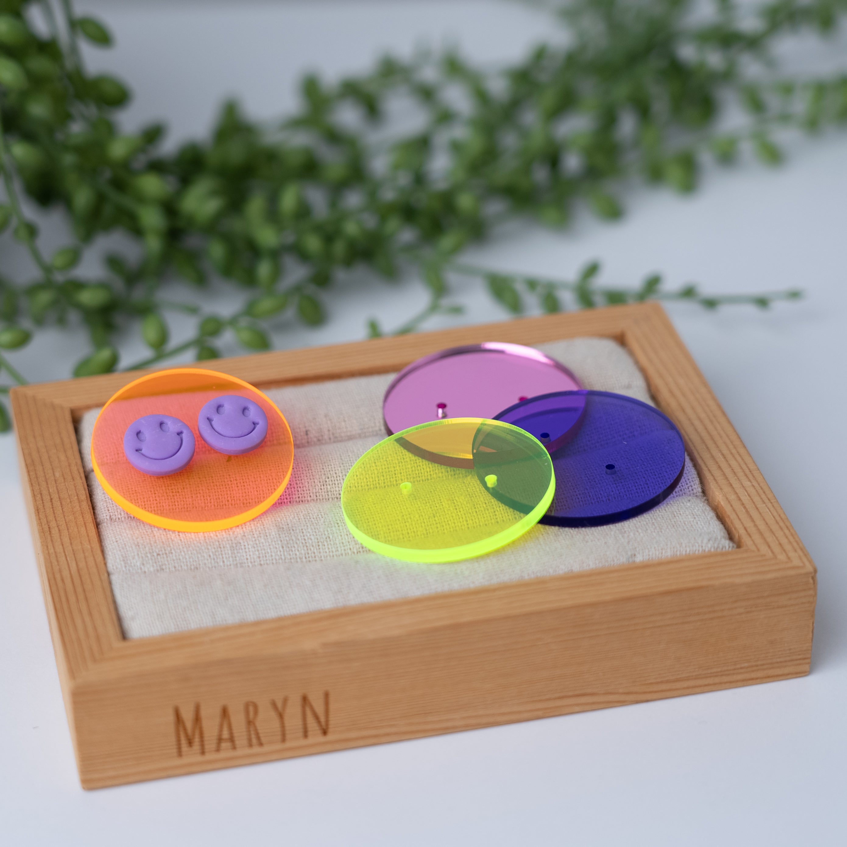 Colourfull Acryl earring card round mini (2••)