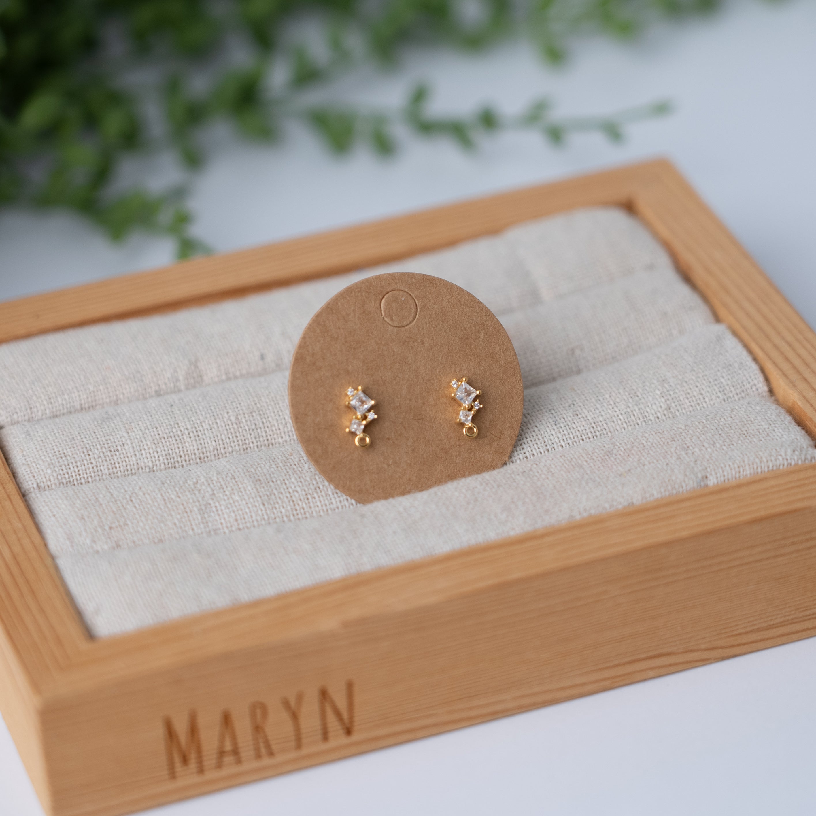 Oorbeltopper zirkonia Qubics (per paar)