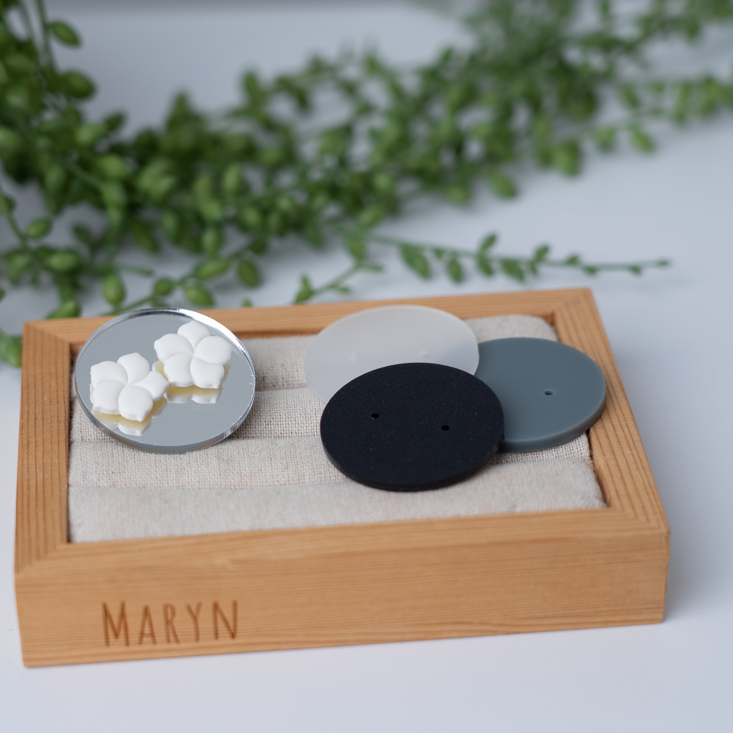 Acryl earring card round mini (2••)