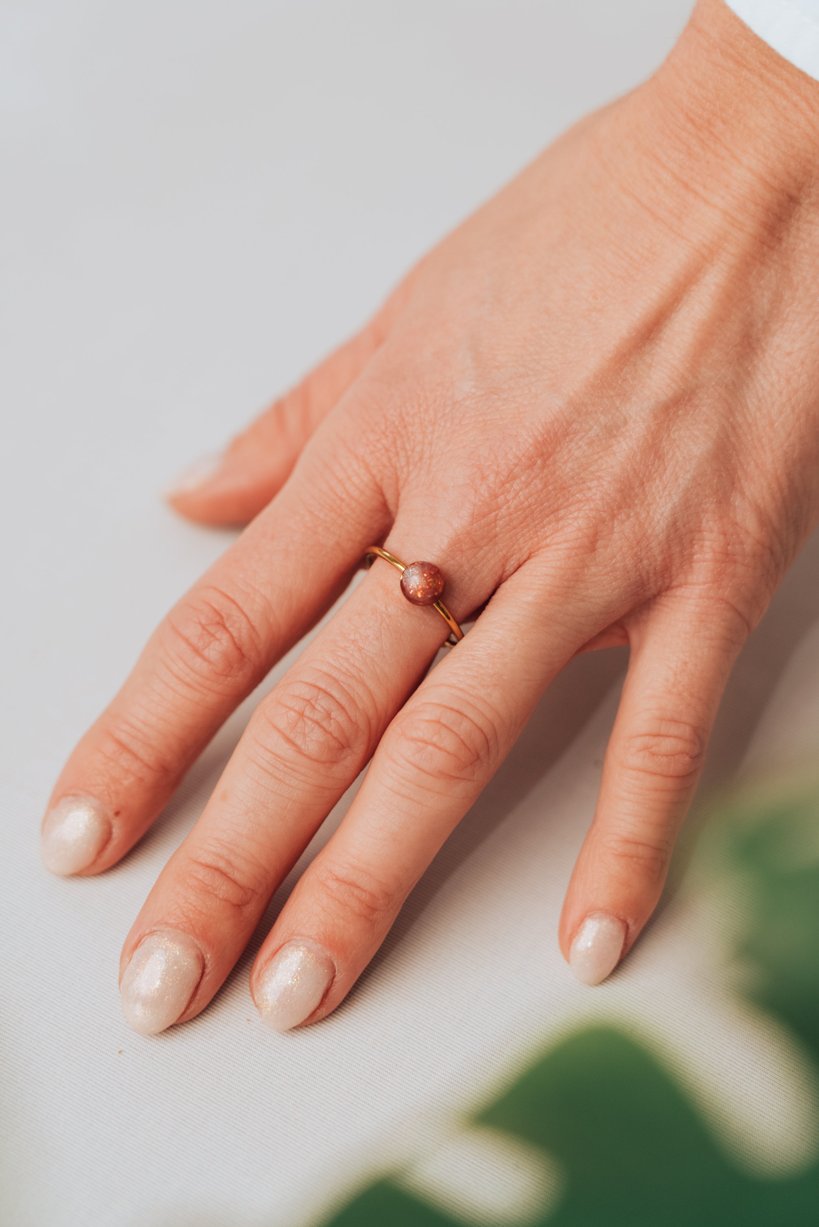 Verstelbare ring "mini drop circle" RVS