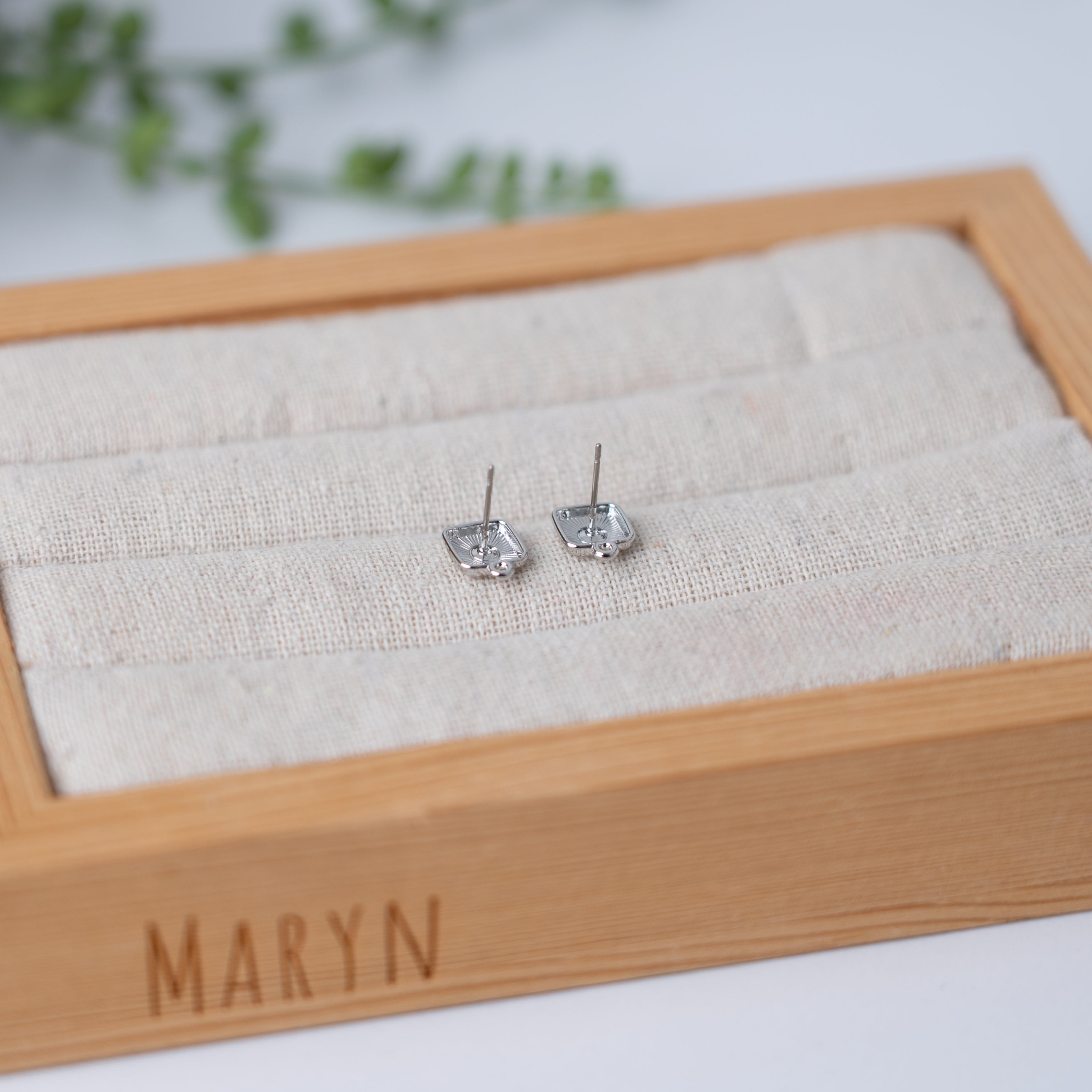 Full square (silver/gold) oorbeltopper