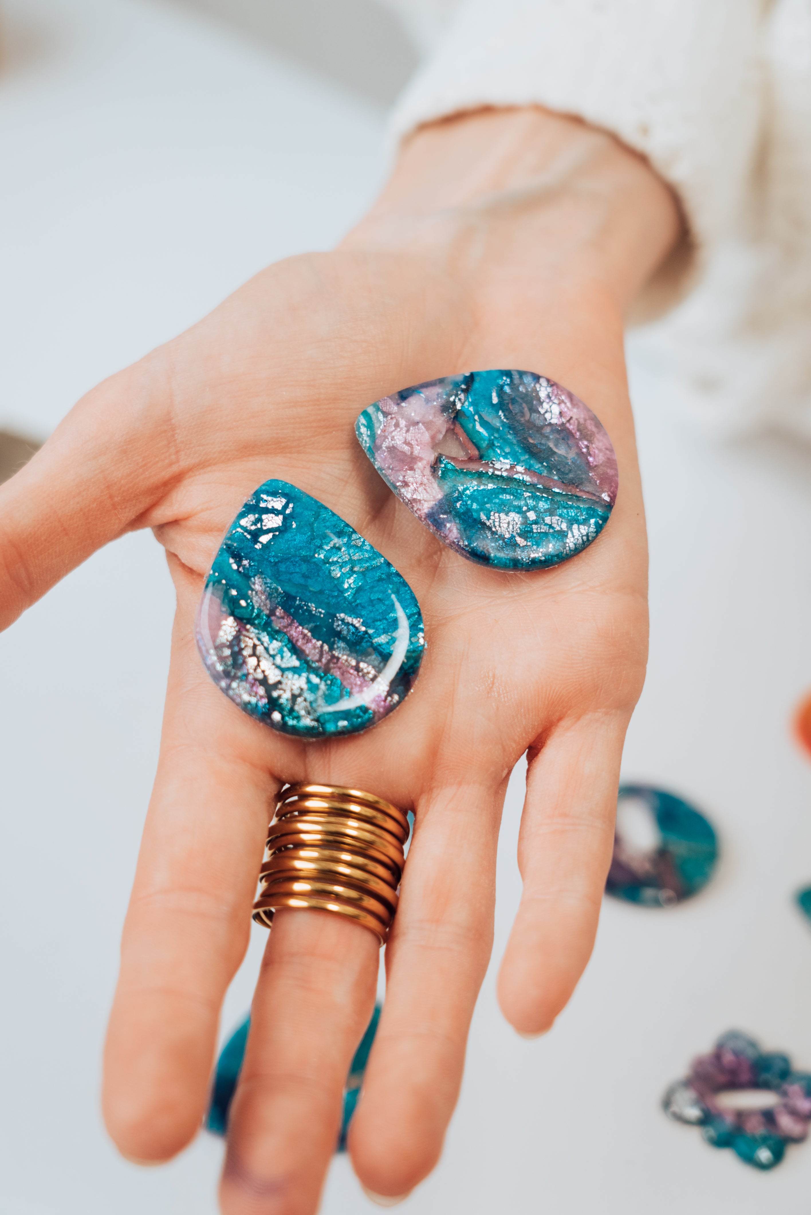 "Inked Waves" Polymer clay tutorial