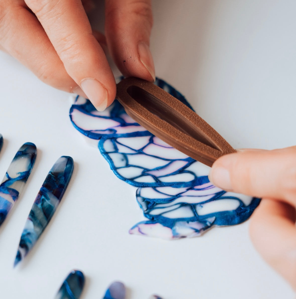 Polymerschmuck Marmortechnik