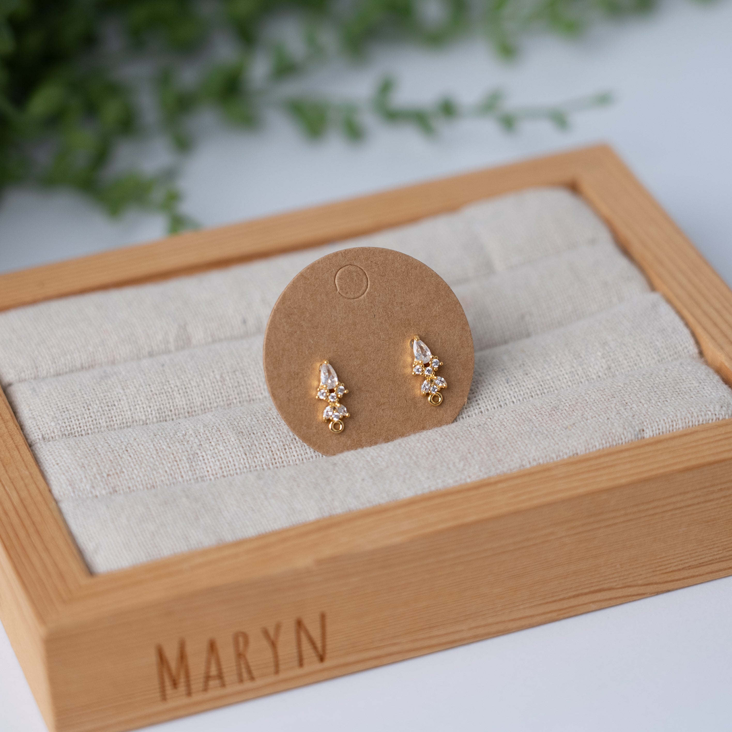 Oorbeltopper zirkonia Castle (per paar)