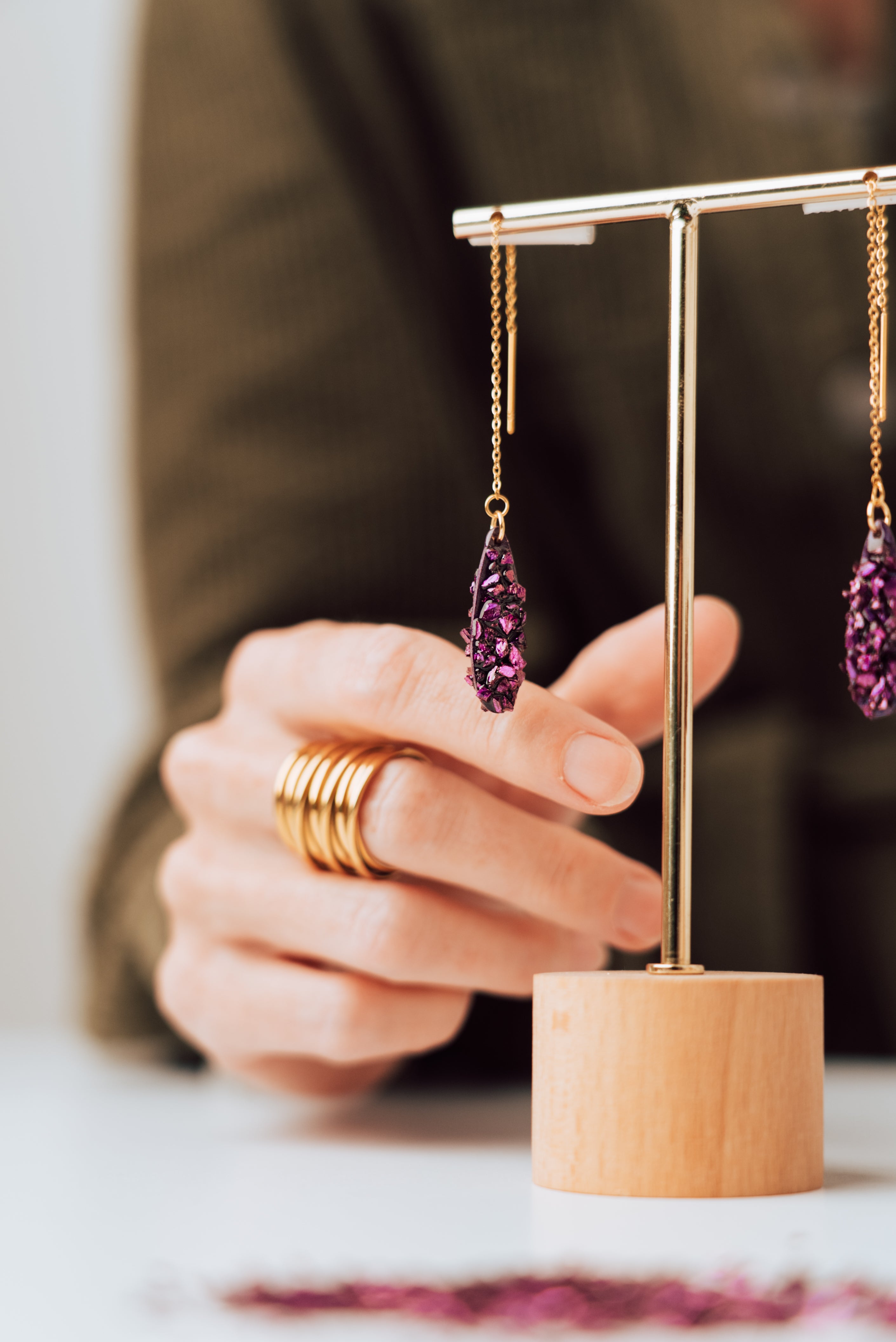 Pull Through earrings (gold/silver rosé gold) oorbeltopper