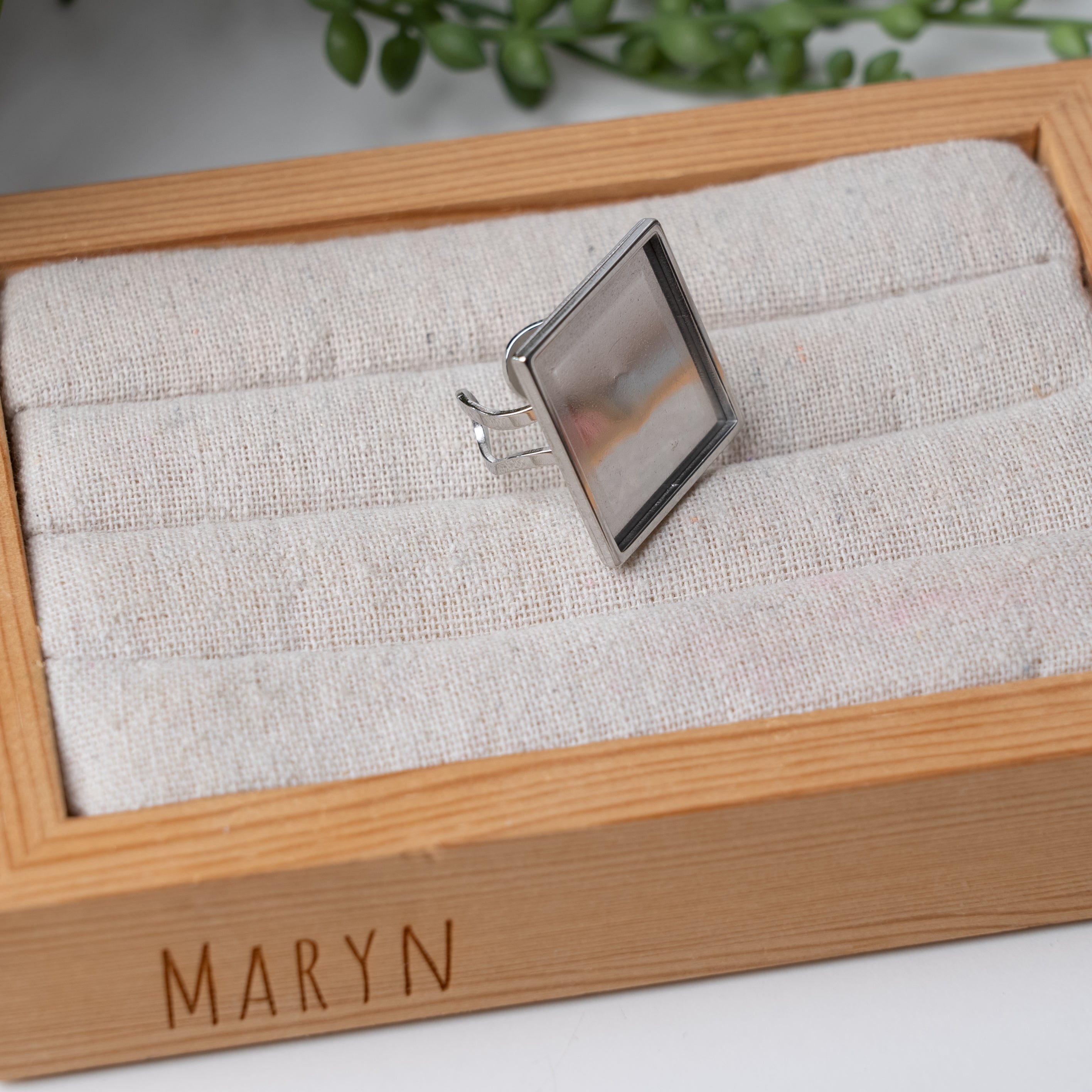 Adjustable ring "Big Square" stainless steel