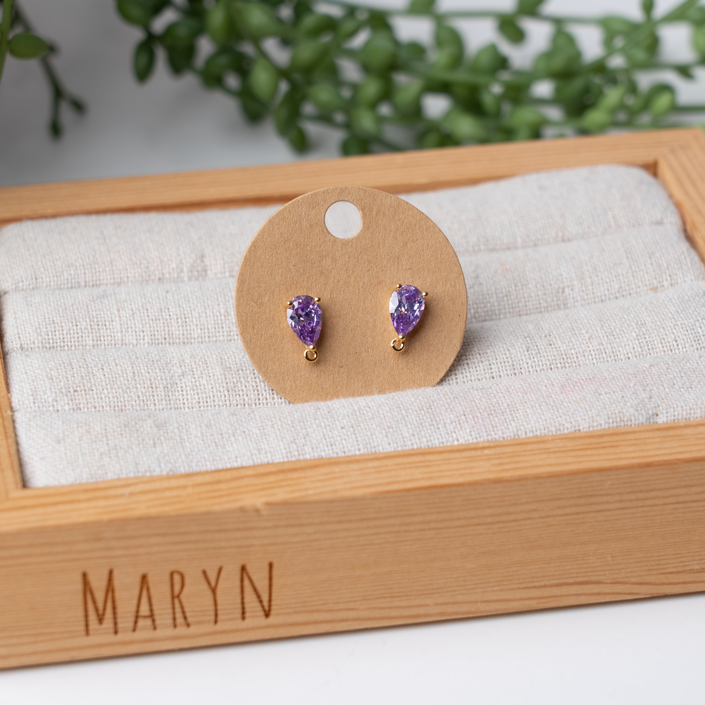 Zirkonia-Tropfen (mehrere Farben erhältlich, pro Paar)