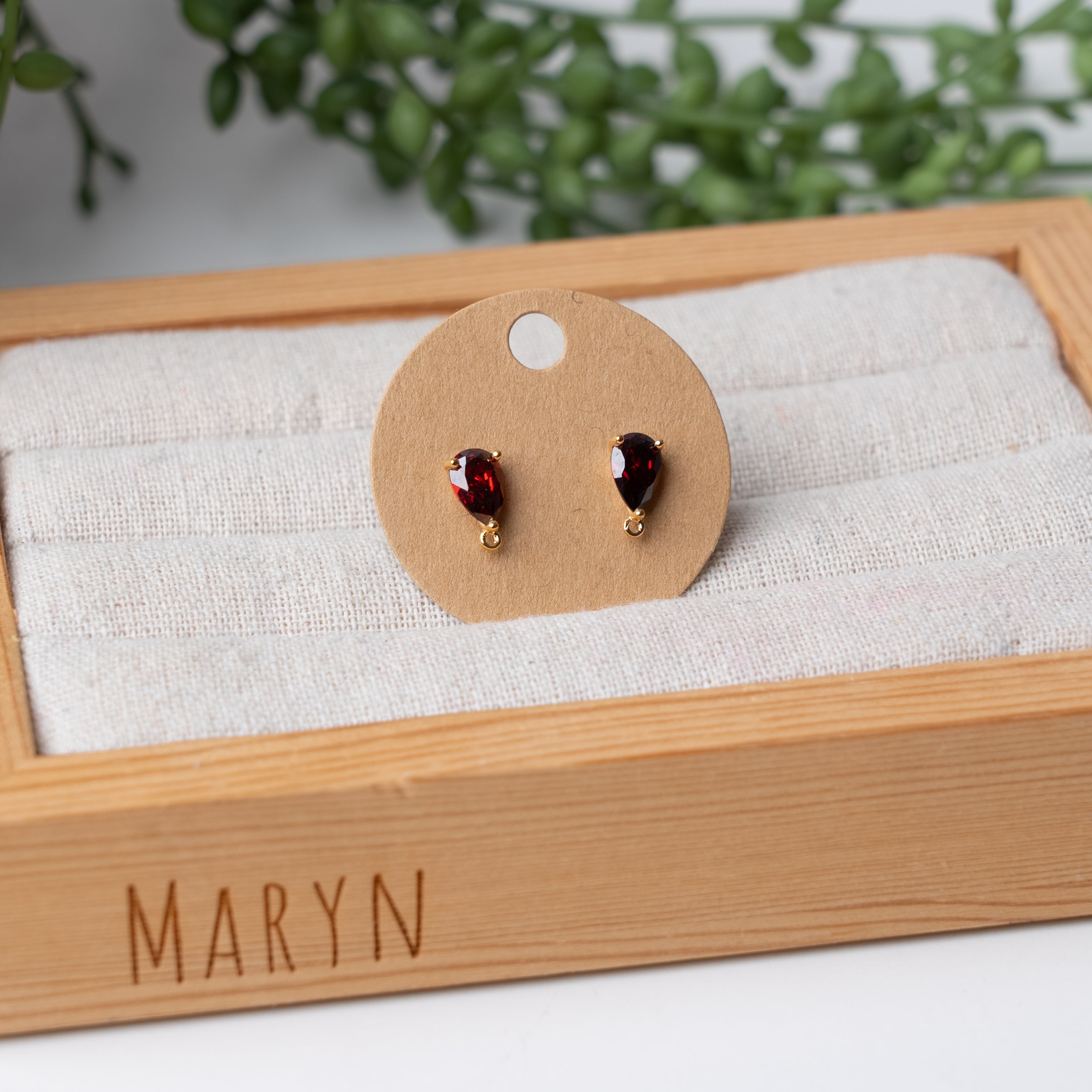 Zirkonia-Tropfen (mehrere Farben erhältlich, pro Paar)