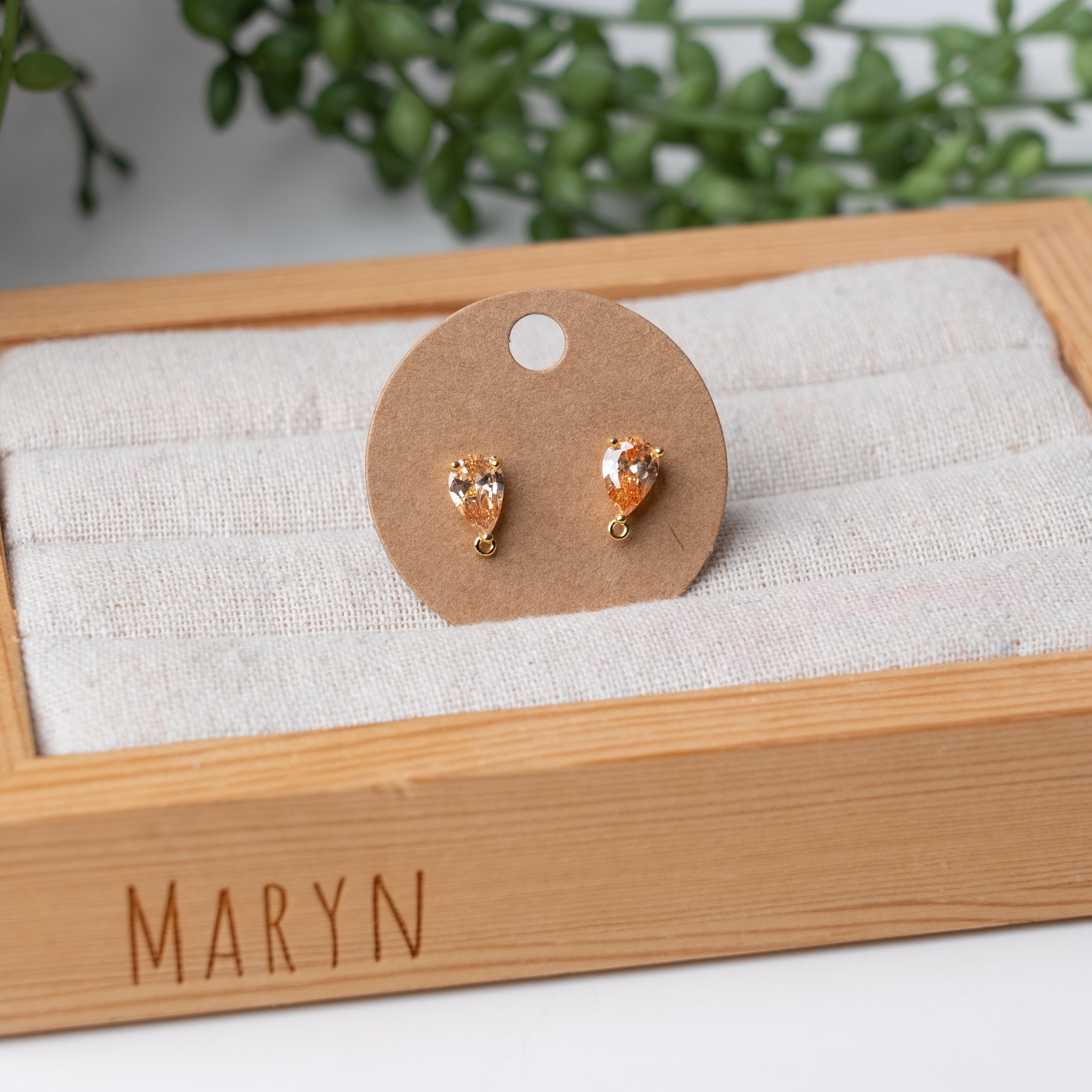 Zirkonia-Tropfen (mehrere Farben erhältlich, pro Paar)