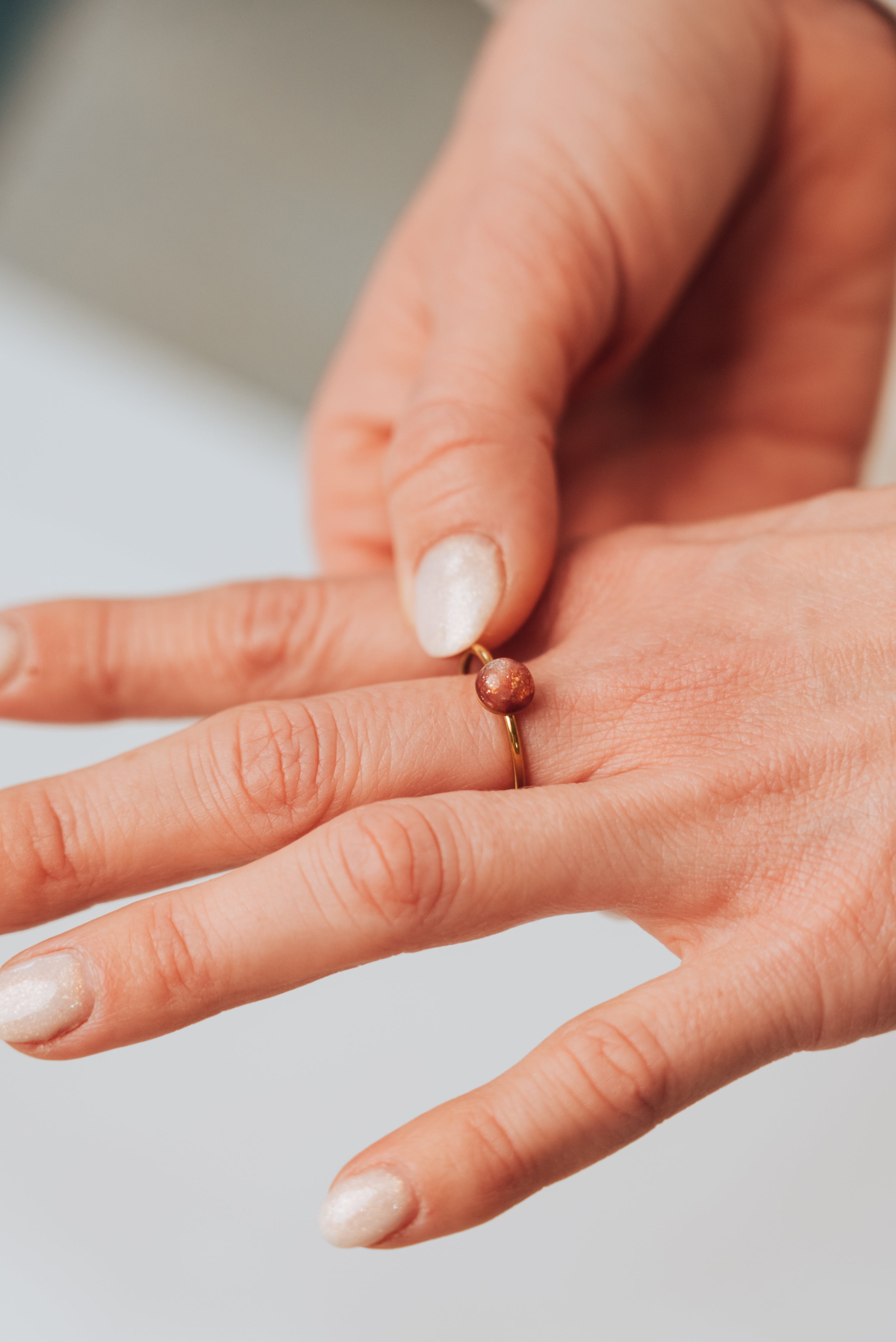 Verstelbare ring "mini drop circle" RVS