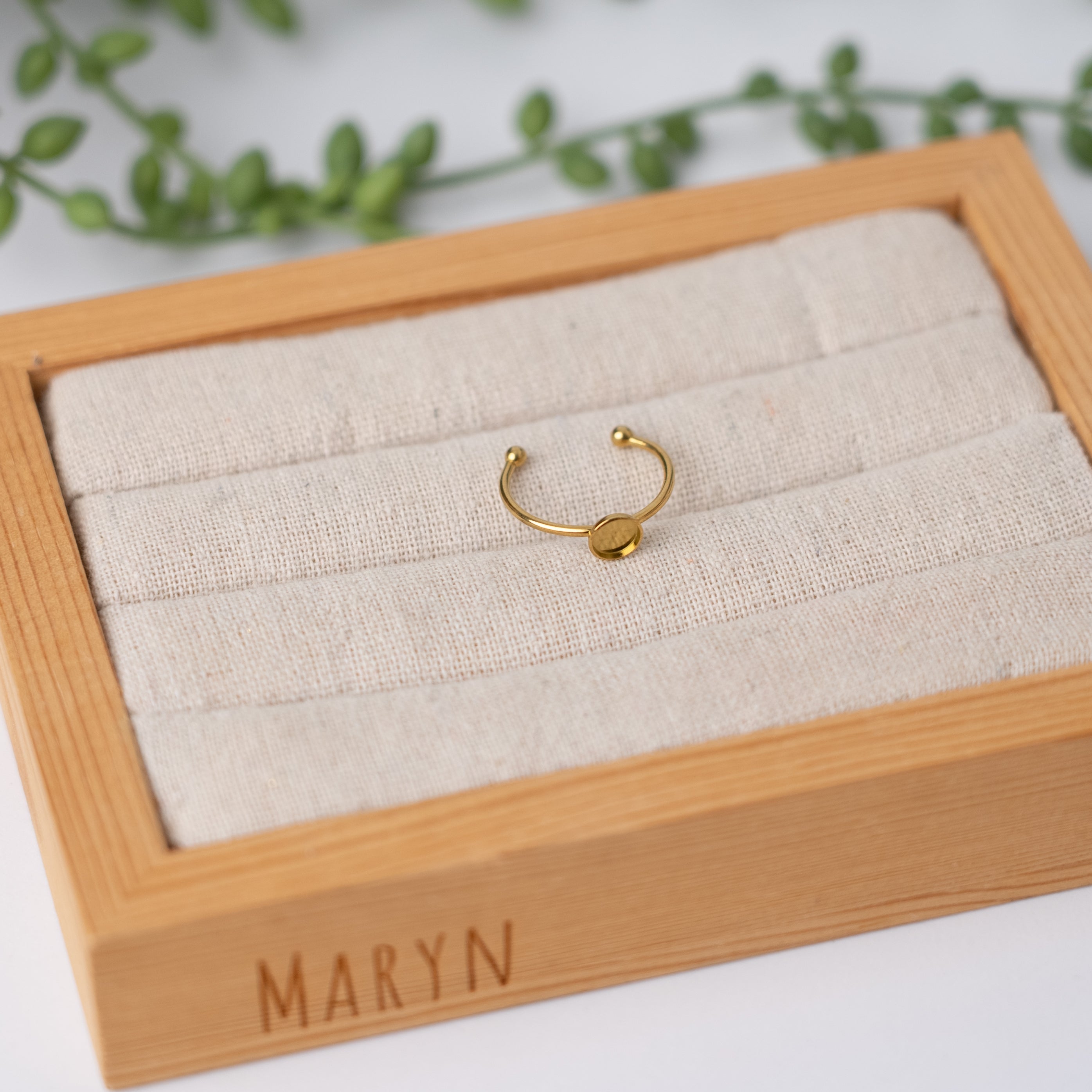 Verstelbare ring "mini drop circle" RVS